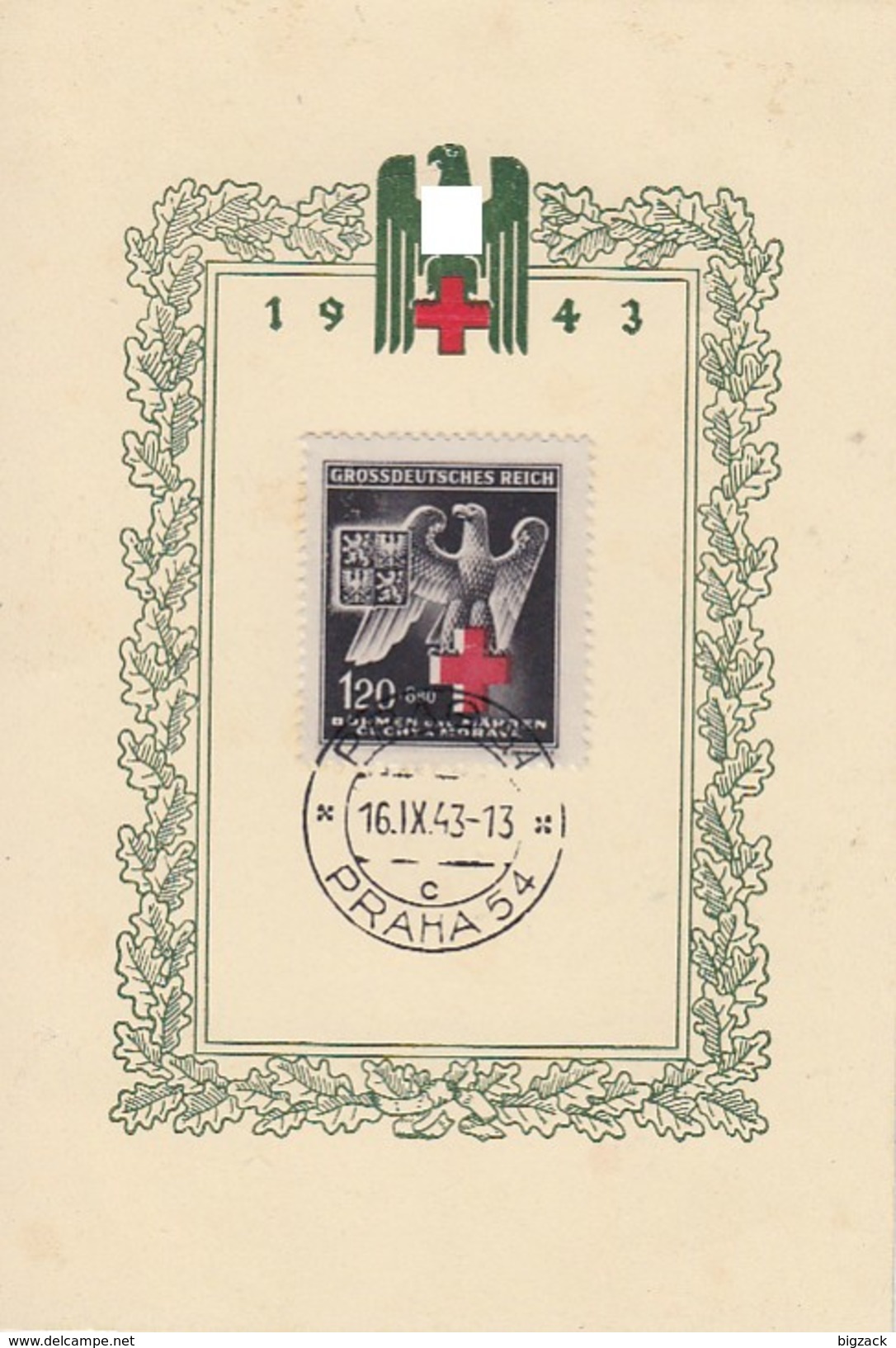 Böhmen Und Mähren Anlasskarte EF Minr.132 Prag 16.9.43 FDC - Briefe U. Dokumente