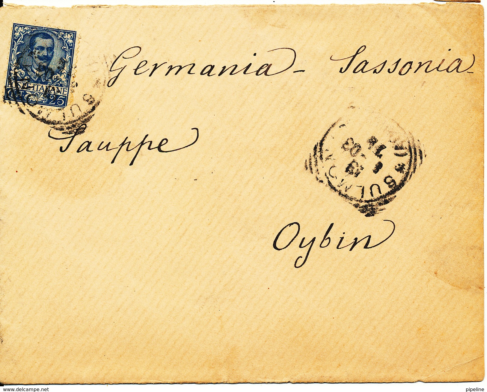 Italy Cover Sent To Germany 19-1-1903 Single Franked (a Corner Of The Stamp Is Missing) - Storia Postale