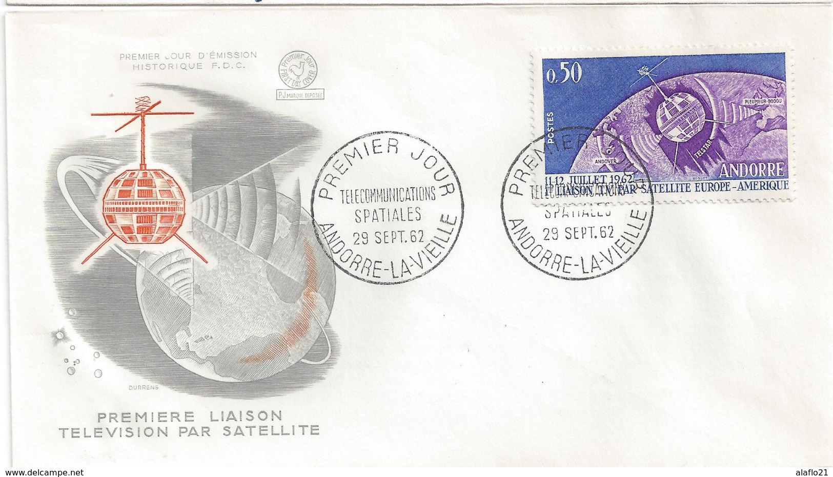 ANDORRE - ENVELOPPE 1er JOUR FDC - N° 165 - TELECOMMUNICATIONS SPATIALES - FDC