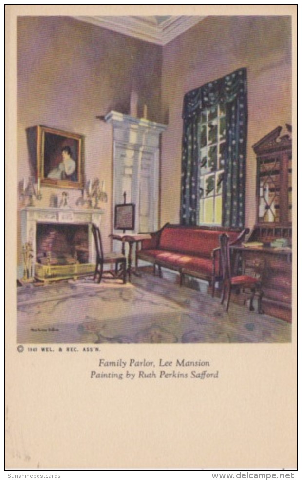 Virginia Arlington Lee Mansion Family Parlor Painting By Ruth Perkins Safford - Arlington