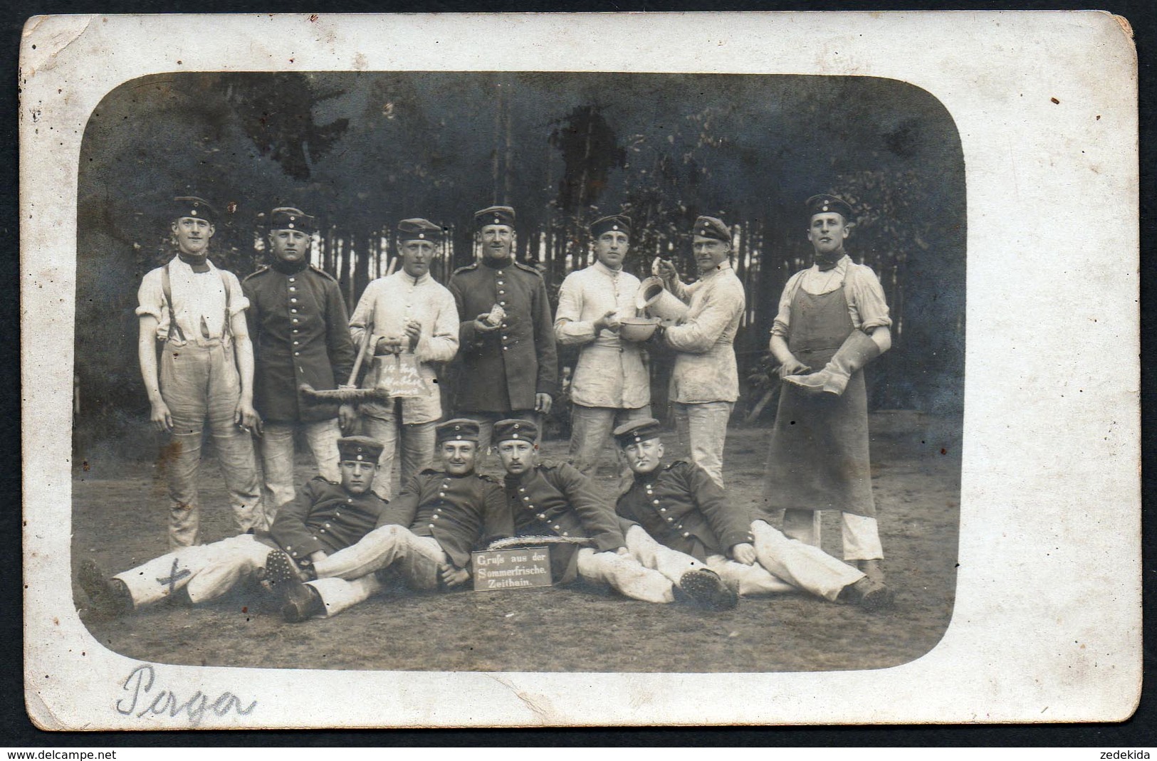 A2977 - Alte Foto Ansichtskarte - Soldaten Uniform Zeithain - 1. WK WW - Weltkrieg 1914-18