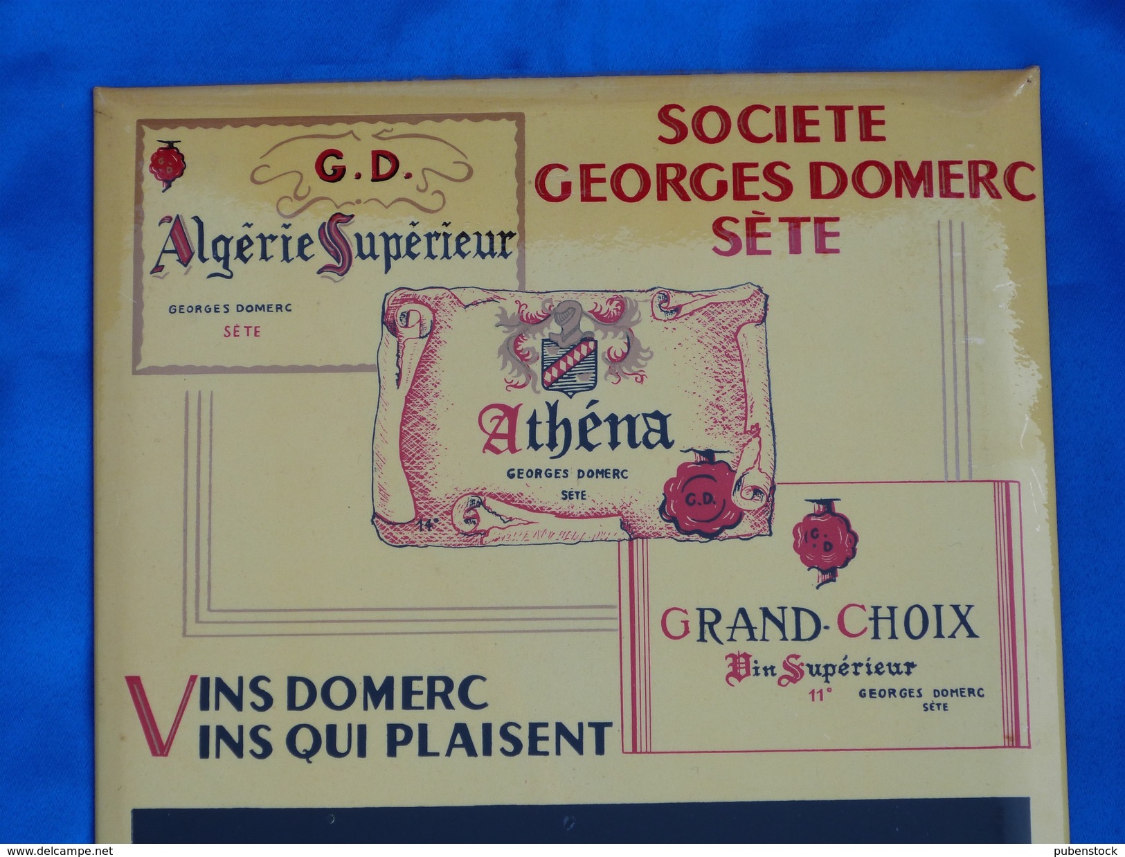 Plaque Glaçoïde - Carton "VINS DOMERC" Sète (34) - Autres & Non Classés