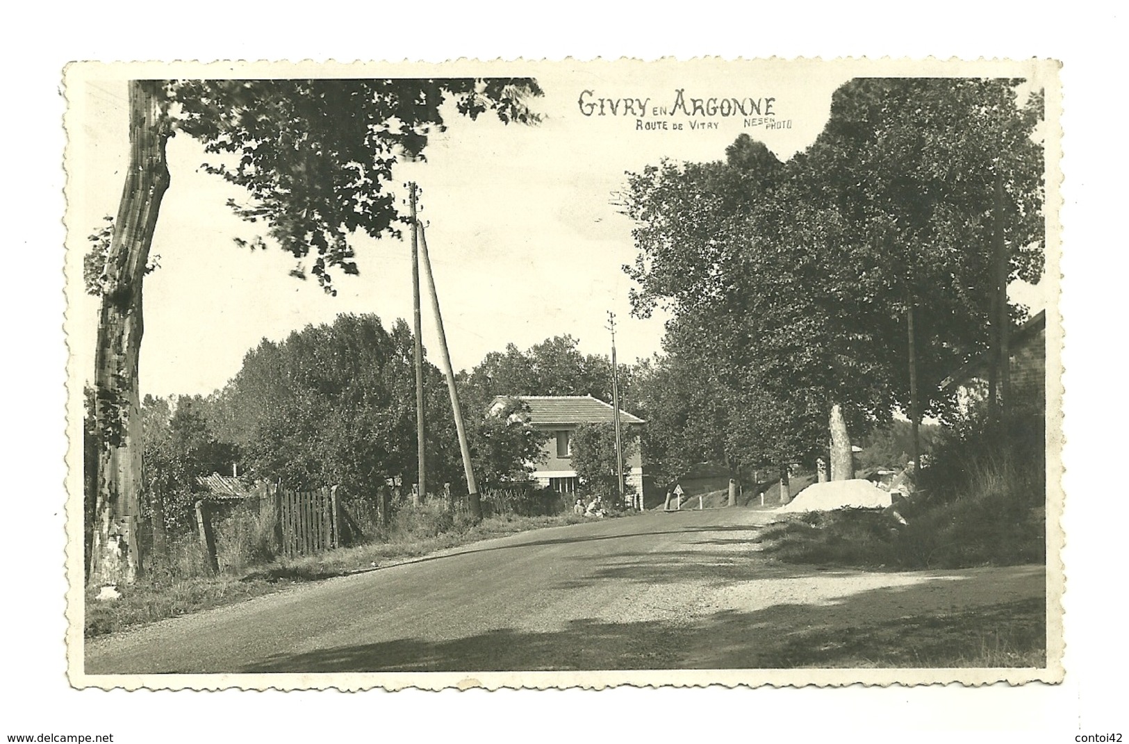 51 GIVRY EN ARGONNE ROUTE DE VITRY PHOTO NESEN MARNE - Givry En Argonne