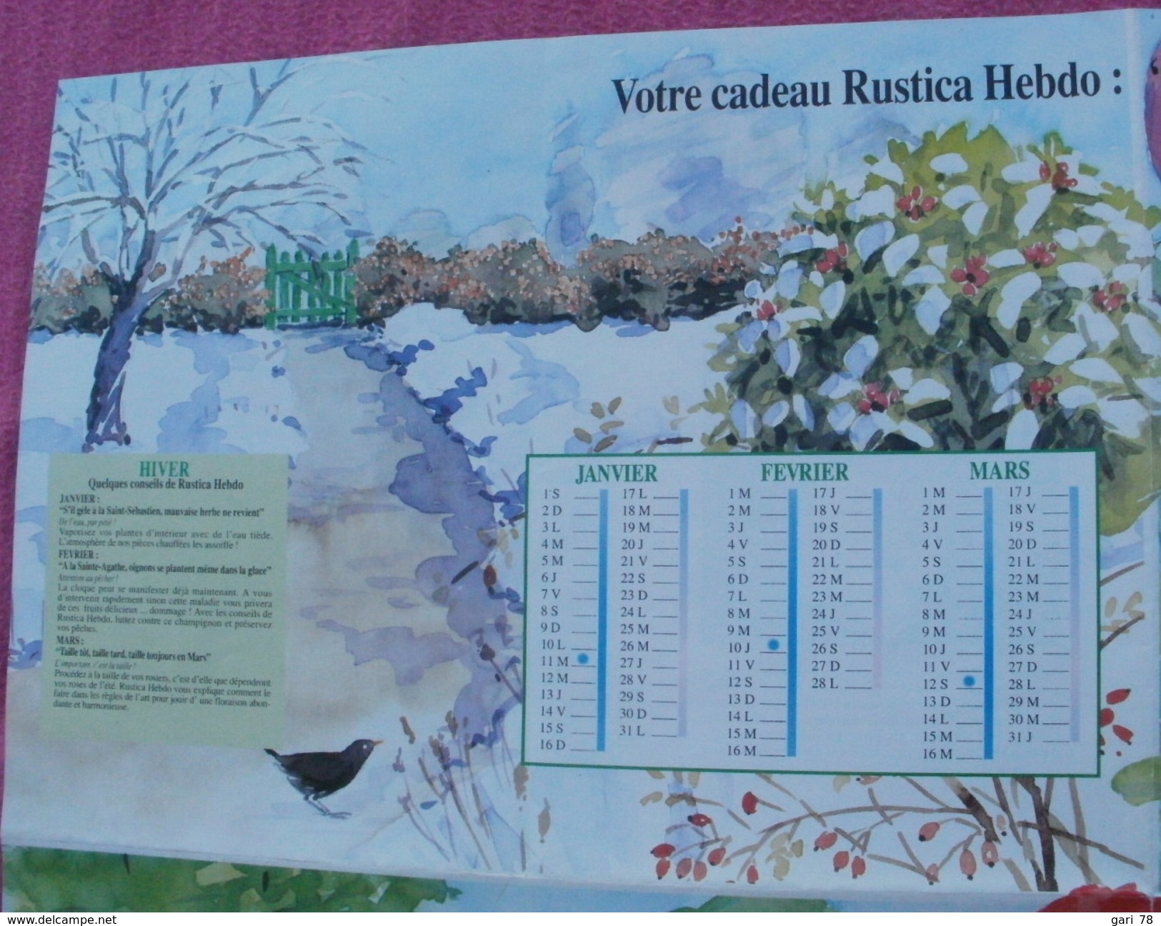 "CALENDRIER Des 4 Saisons 1994" Par RUSTICA, Genre Poster - Grand Format : 1991-00