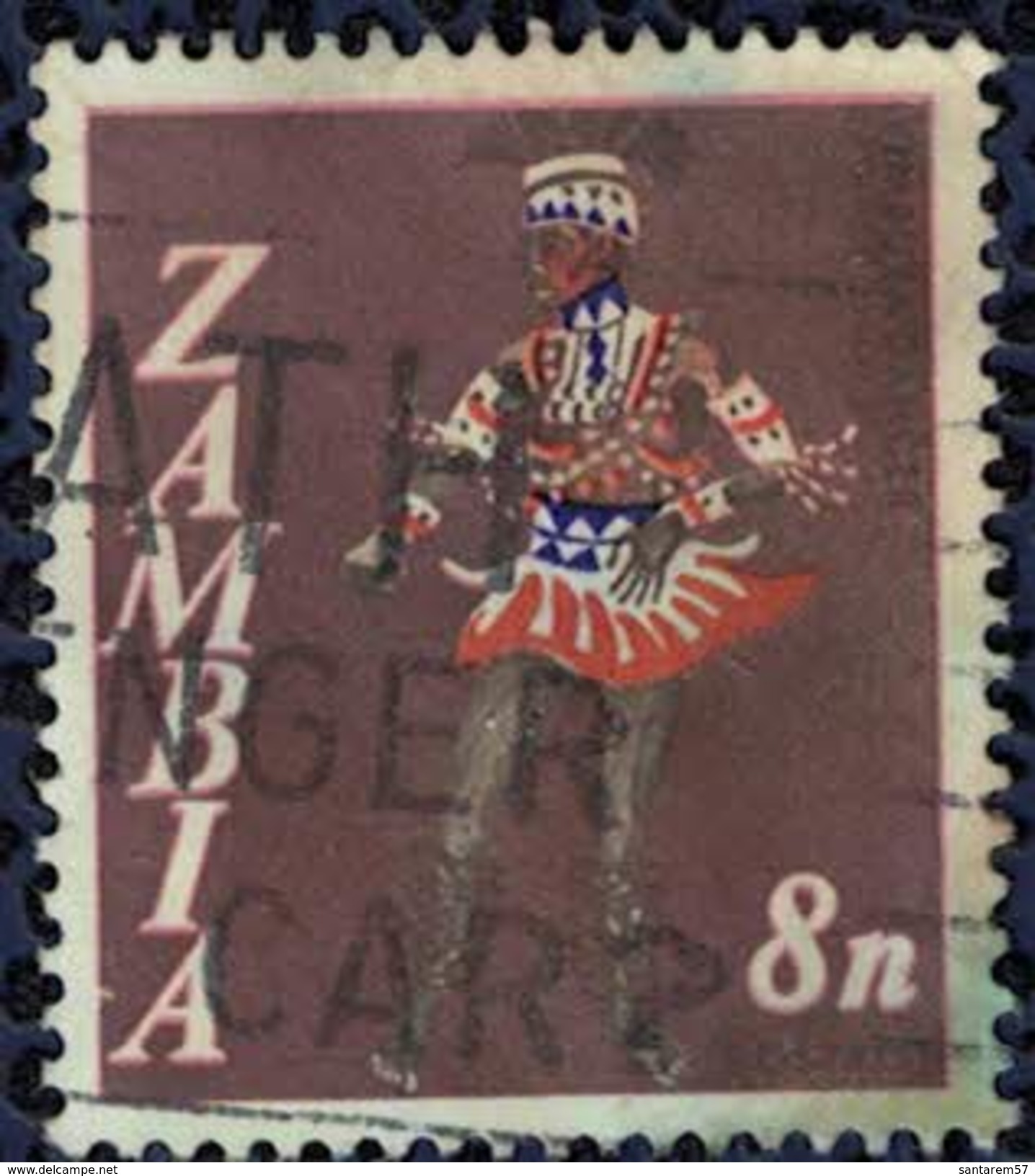 Zambie 1968 Oblitéré Used Danse De La Guérison Vimbuza - Zambie (1965-...)