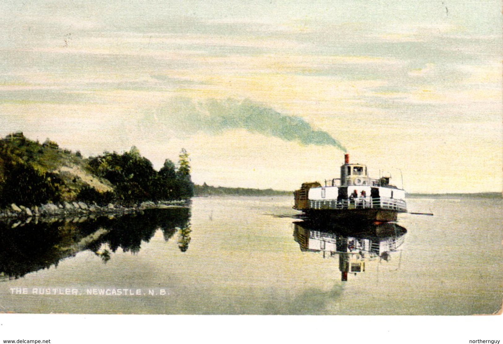 NEWCASTLE, New Brunswick , Canada, Steamer "The Rustler, 1907 McCoy Postcard - Autres & Non Classés