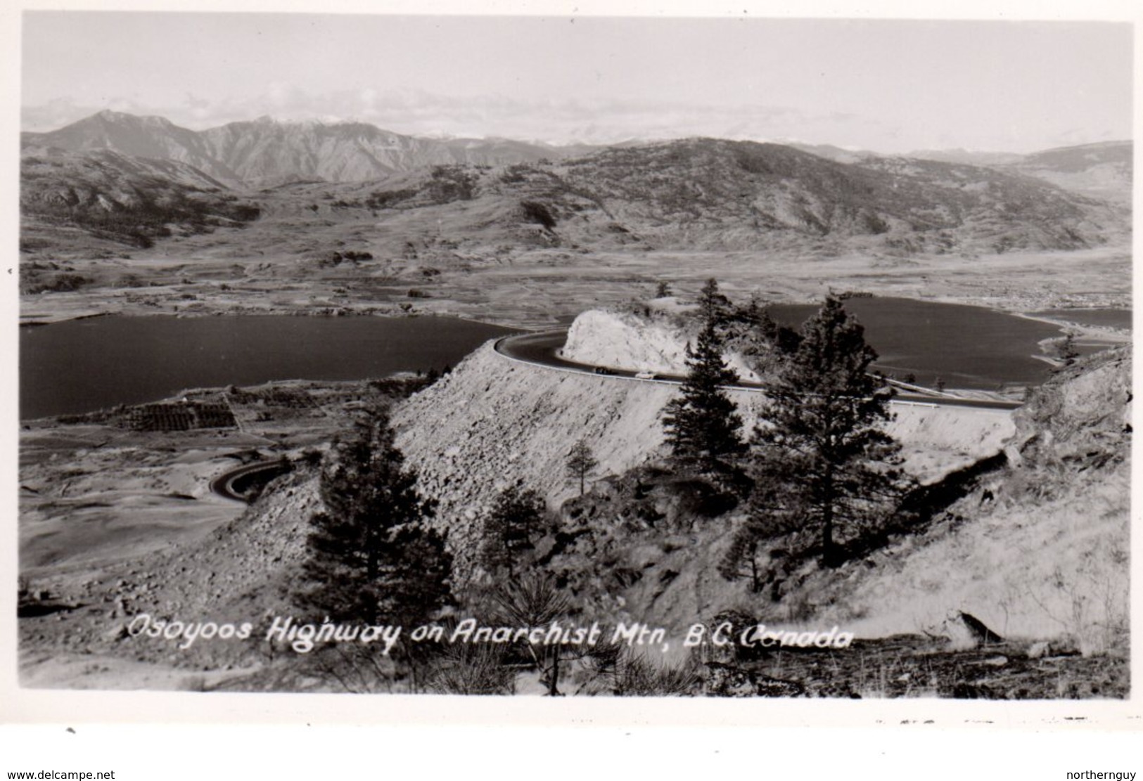 OSOYOOS, British Columbia , Canada, Osoyoos Highway On Anarchist Mountain, Old RPPC - Osoyoos