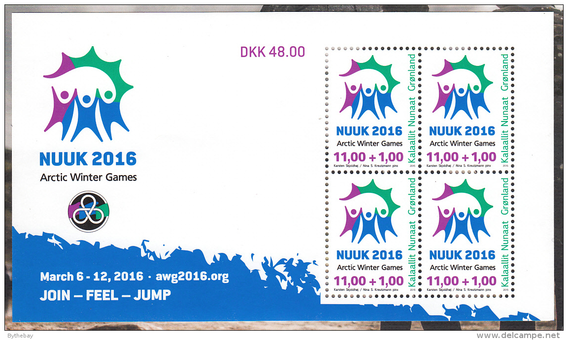 Greenland MNH 2015 Minisheet Of 4 11k + 1k 2016 Arctic Winter Games, Nuuk - Neufs