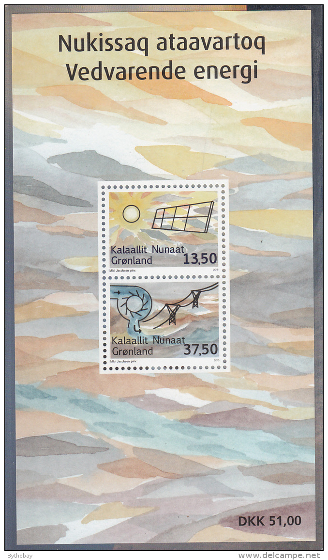 Greenland MNH 2015 Souvenir Sheet Of 2 Solar, Hydro - Renewable Energy In Greenland - Nuevos