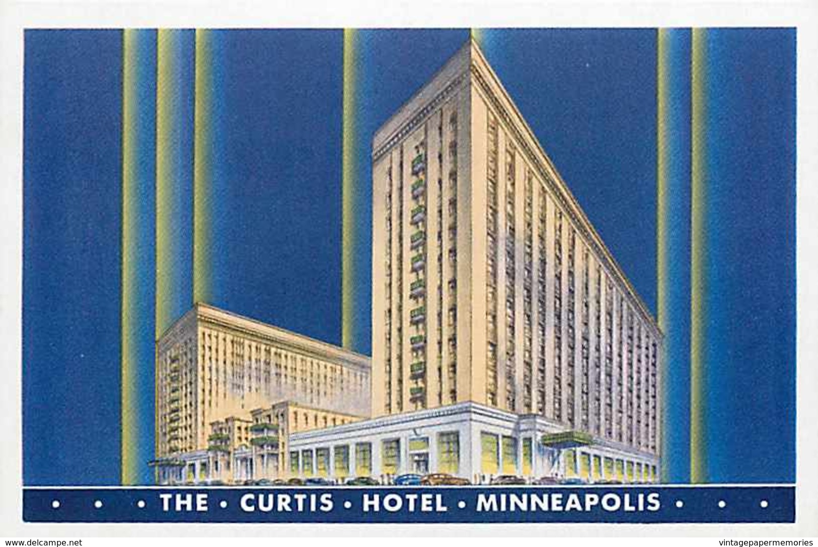 243835-Minnesota, Minneapolis, Curtis Hotel, Night Scene, McGill Lithograph - Minneapolis
