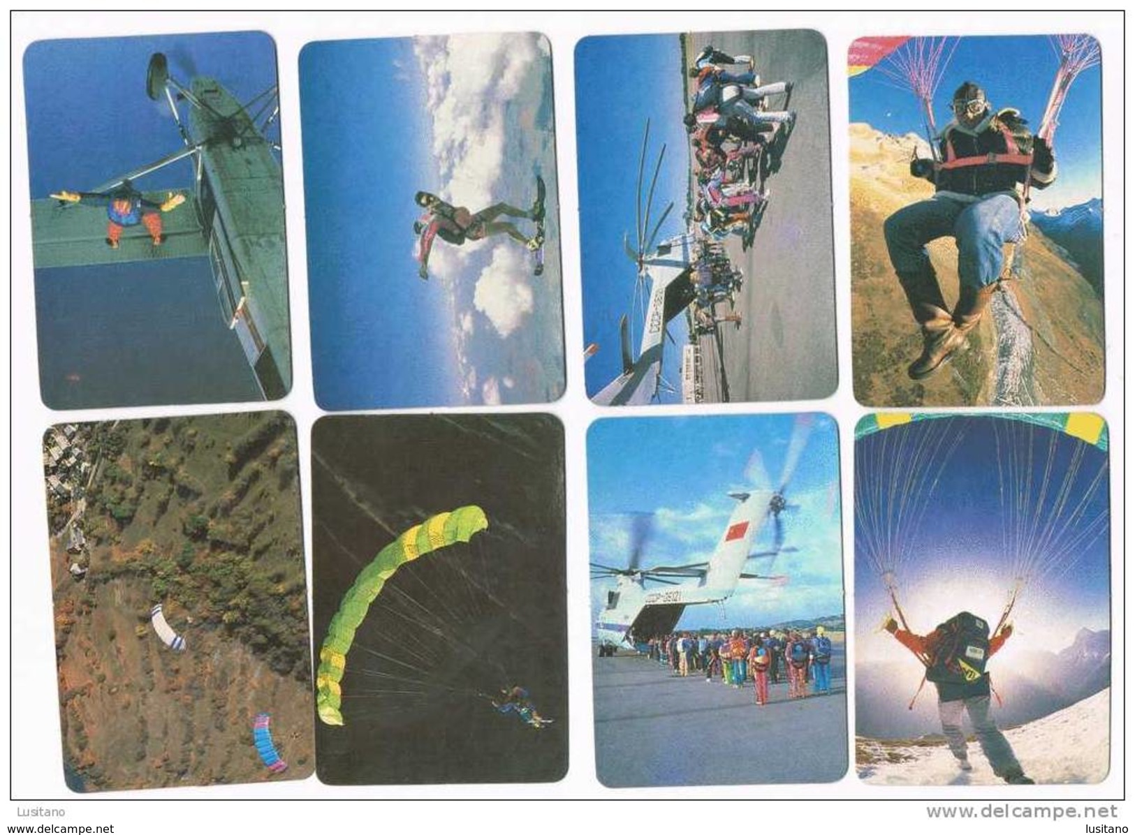 75 Calendars Calendriers Calendarios Parachutisme Collection Complète Portugal 1993  Parachuting Helicopter Hélicoptère - Small : 1991-00