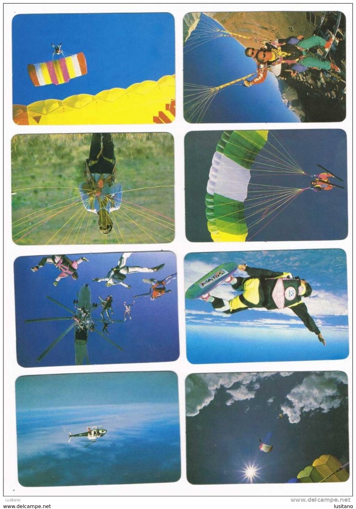 75 calendars calendriers calendarios Parachutisme Collection complète Portugal 1993  Parachuting Helicopter Hélicoptère