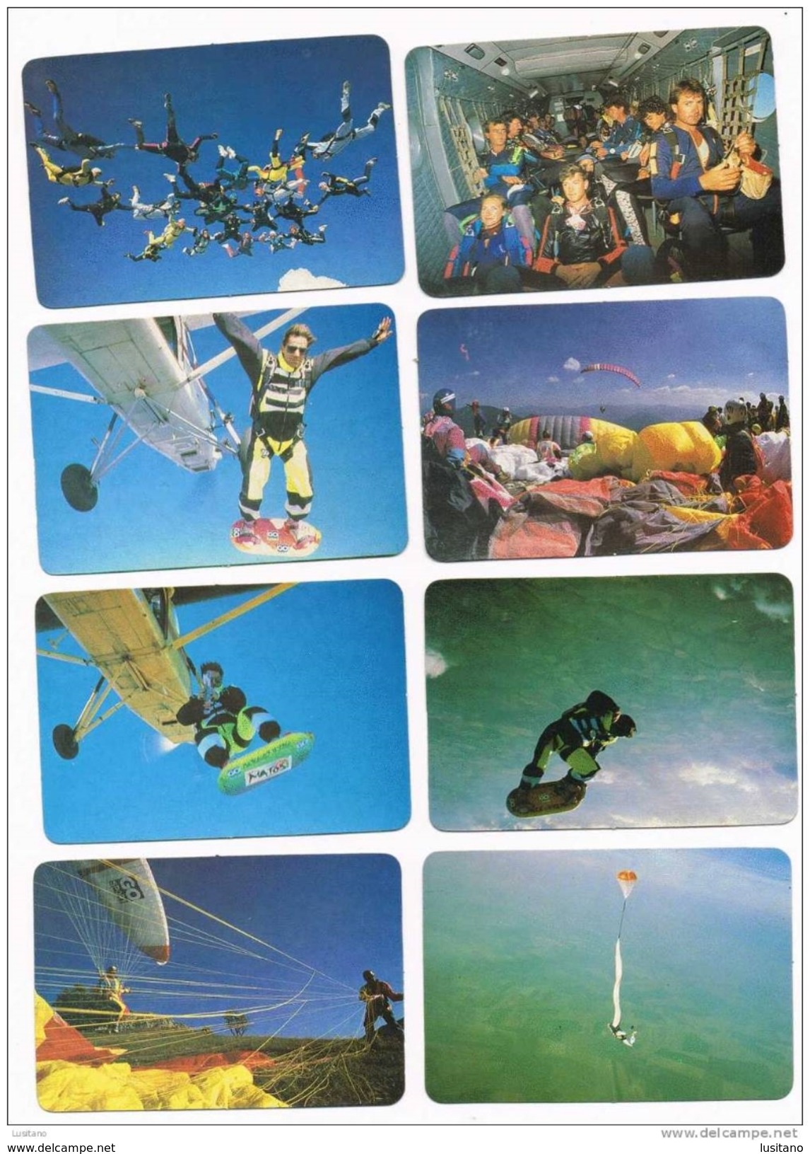 75 calendars calendriers calendarios Parachutisme Collection complète Portugal 1993  Parachuting Helicopter Hélicoptère