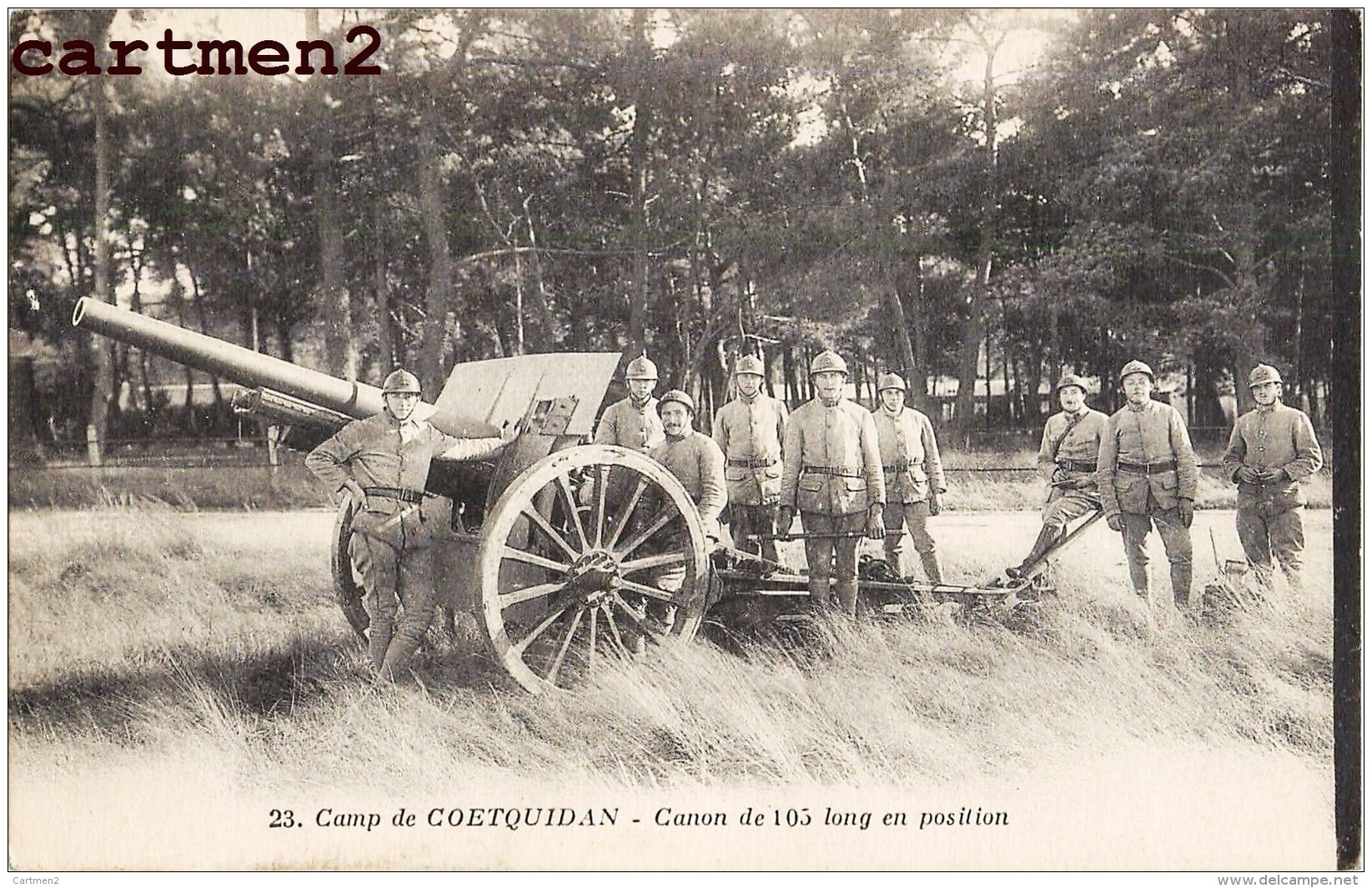 22 CPA CAMP MILITAIRE COETQUIDAN MOULINS LIZAN TANKS CAVALERIE AVIATION AEROPLANE CANON ARTILLERIE TELEGRAPHE HOTELS