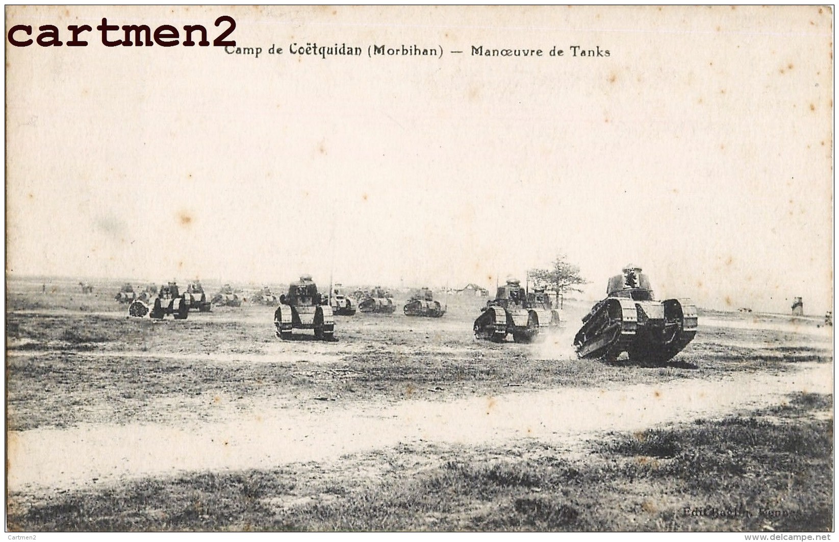 22 CPA CAMP MILITAIRE COETQUIDAN MOULINS LIZAN TANKS CAVALERIE AVIATION AEROPLANE CANON ARTILLERIE TELEGRAPHE HOTELS