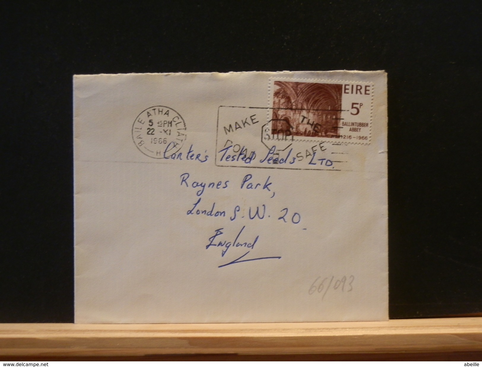 66/093   LETTRE    EIRE  1966 - Briefe U. Dokumente