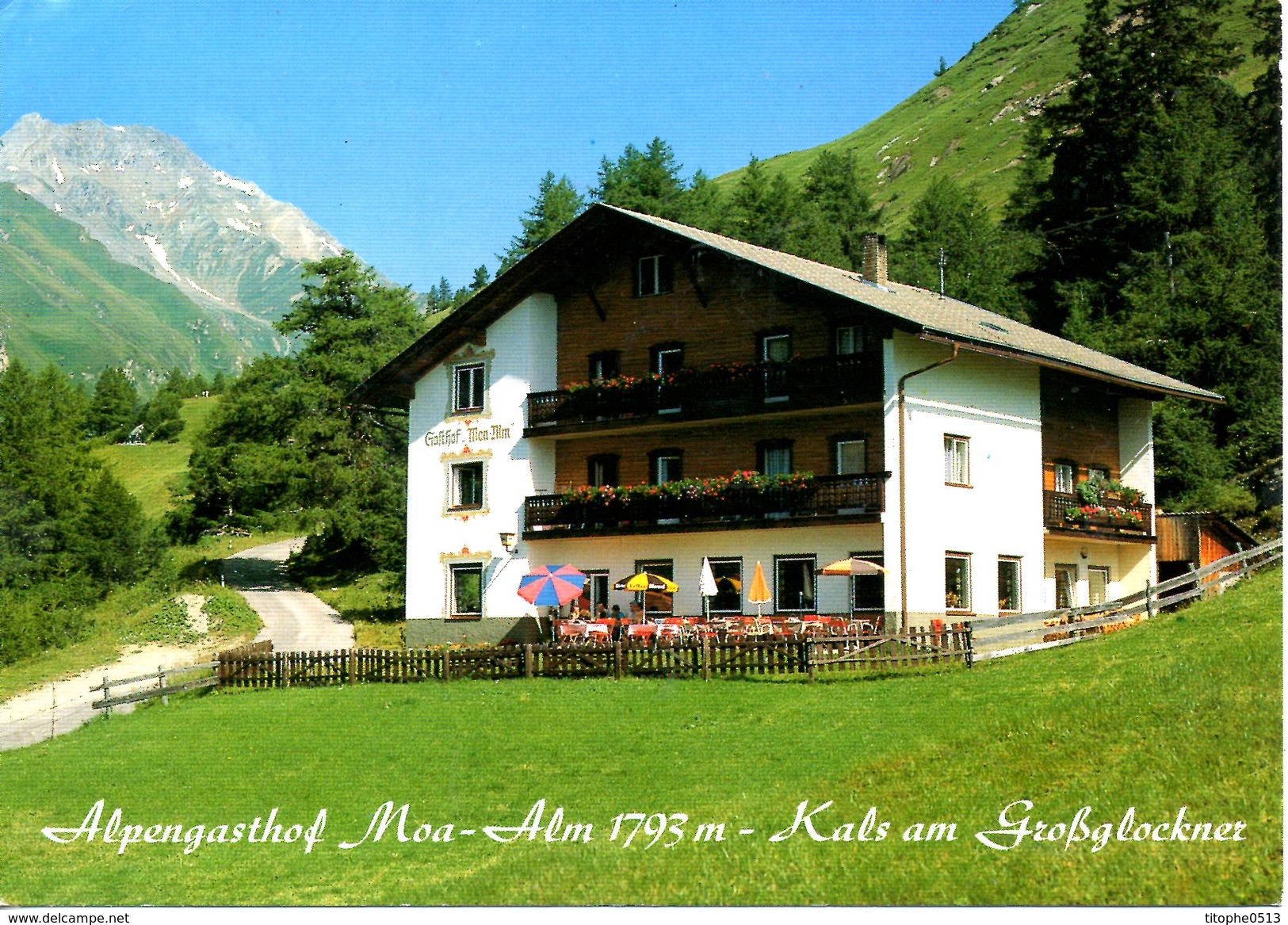AUTRICHE. Carte Postale écrite. Alpengasthof Moa-Alm. - Kals