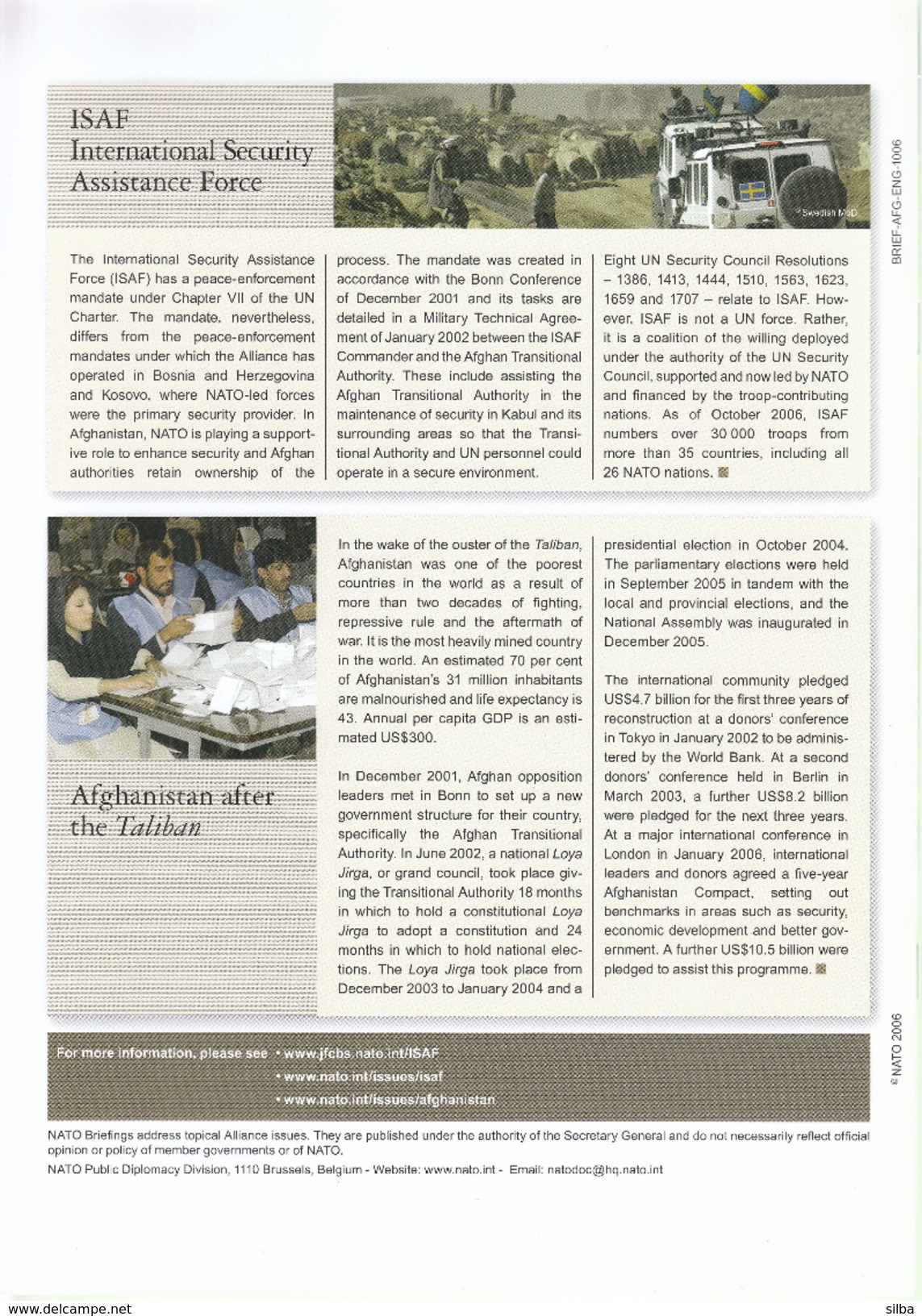 NATO OTAN Briefing Magazine / October 2006 / Afganistan - Armée/ Guerre