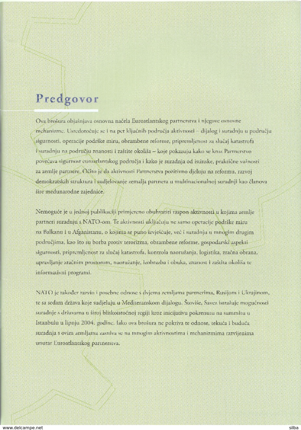 NATO OTAN Brochure / 2005 / Security Through The Partnership / Croatian Language Edition - Slav Languages