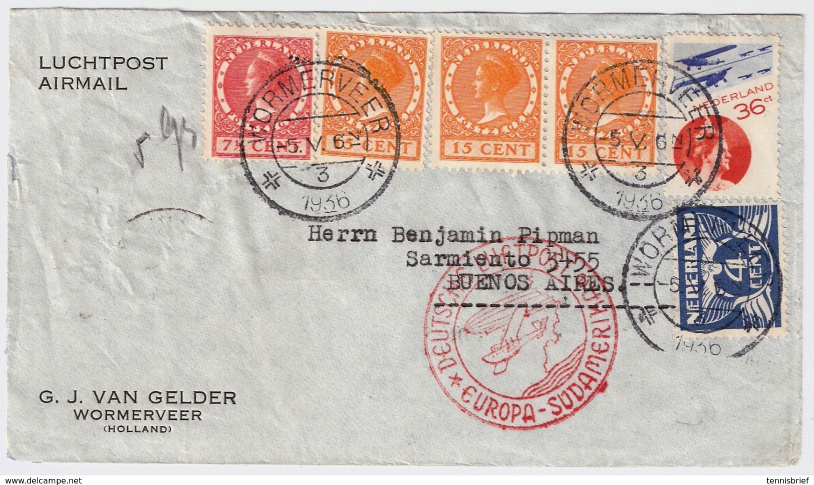 1936, Dt. Luftpost Nach Argentinien , Lufthansa , Katapult Post ? , #7957 - Brieven En Documenten