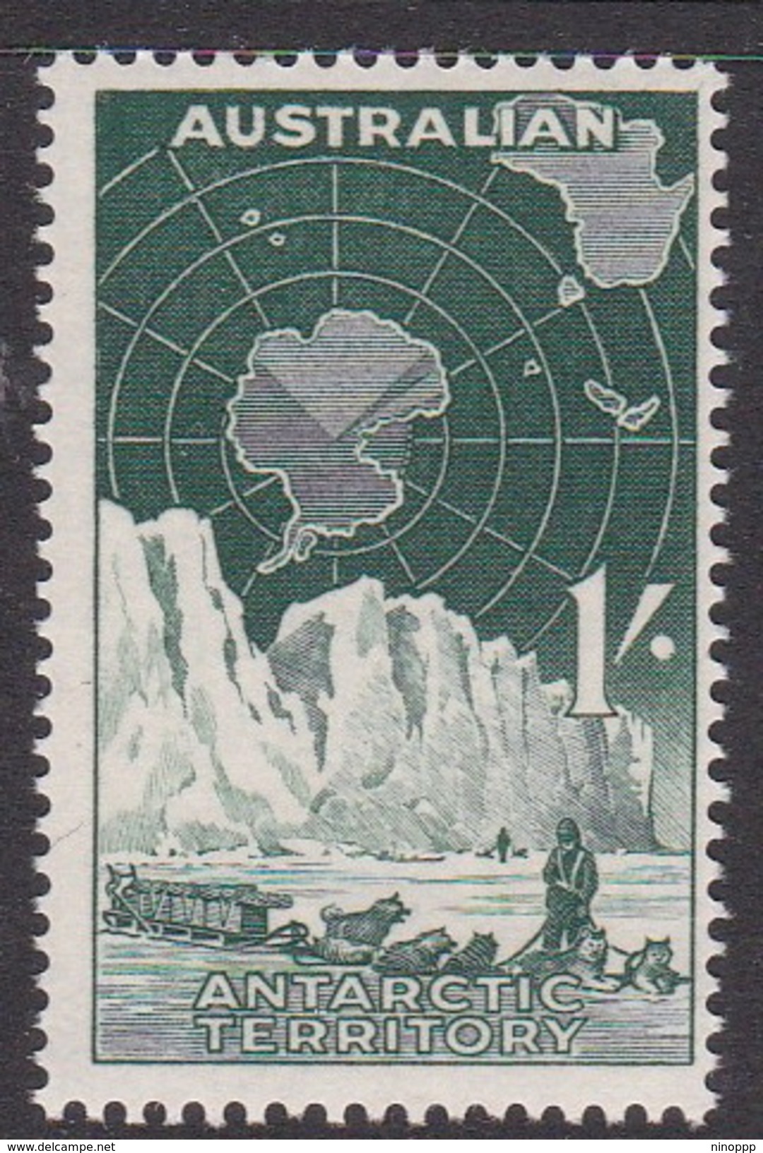 Australian Antarctic Territory  ASC 5 1959 Definitives One Shilling  Blue-Green MNH - Neufs