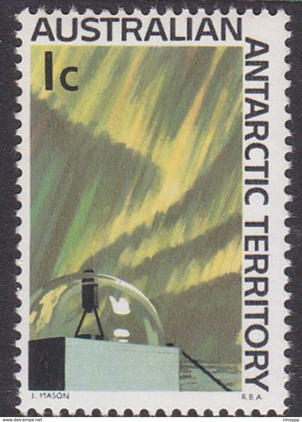 Australian Antarctic Territory  ASC 8 1966 Decimal Definitives 1c Aurora MNH - Unused Stamps