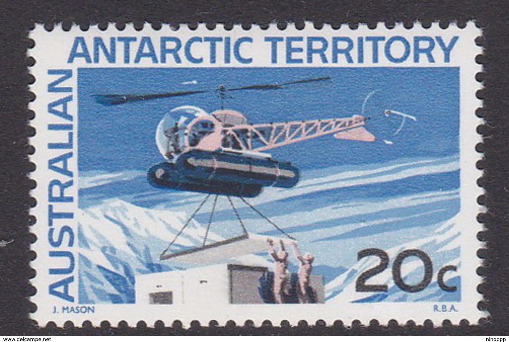 Australian Antarctic Territory  ASC 15 1966 Decimal Definitives 20c Helicopter MNH - Unused Stamps