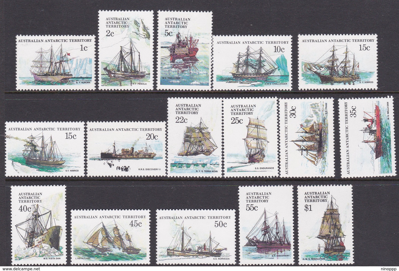 Australian Antarctic Territory  ASC 37-51 1979-1982 Definitive Ships MNH - Unused Stamps