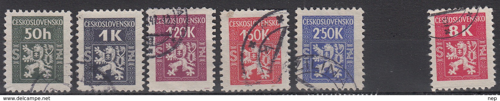 TSJEHOSLOWAKIJE - Michel - 1945 - Nr 1/7 (Zonder Nr 6) - Gest/Obl/Us - Dienstmarken