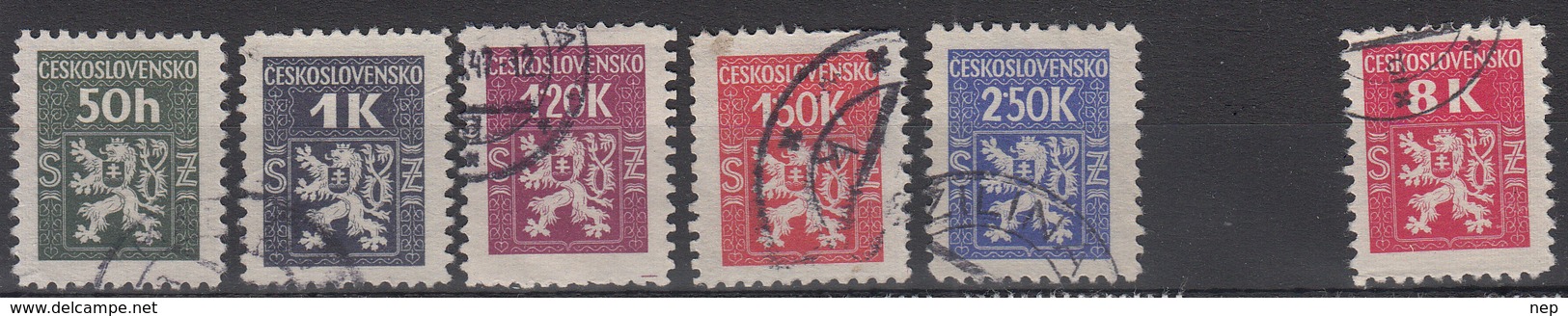 TSJEHOSLOWAKIJE - Michel - 1945 - Nr 1/7 (Zonder Nr 6) - Gest/Obl/Us - Francobolli Di Servizio