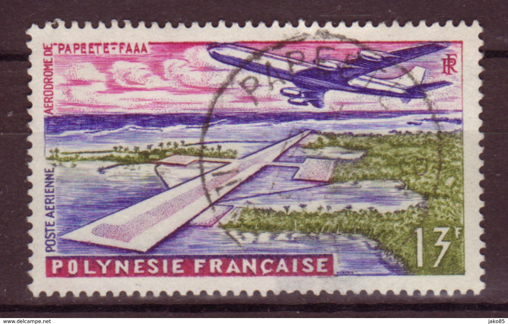 POLYNESIE - 1960 - YT N° PA 5 - Oblitéré - 1 Clair - Aéroport De Faaa - Used Stamps