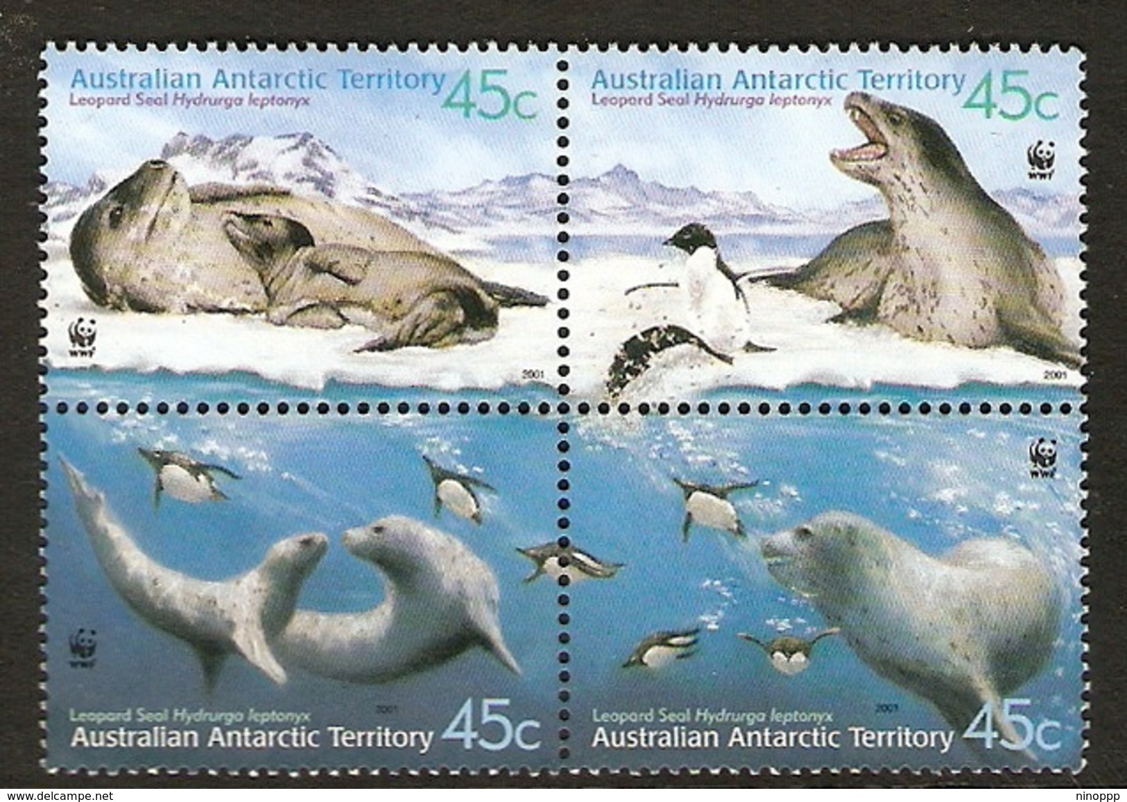 Australian Antarctic Territory  ASC 144-147 2001 Seals Block 4 - Unused Stamps