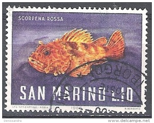 San Marino 1966 Michel 874 O Cote (2006) 0.10 Euro Poisson Rascasse Rouge Cachet Rond - Oblitérés