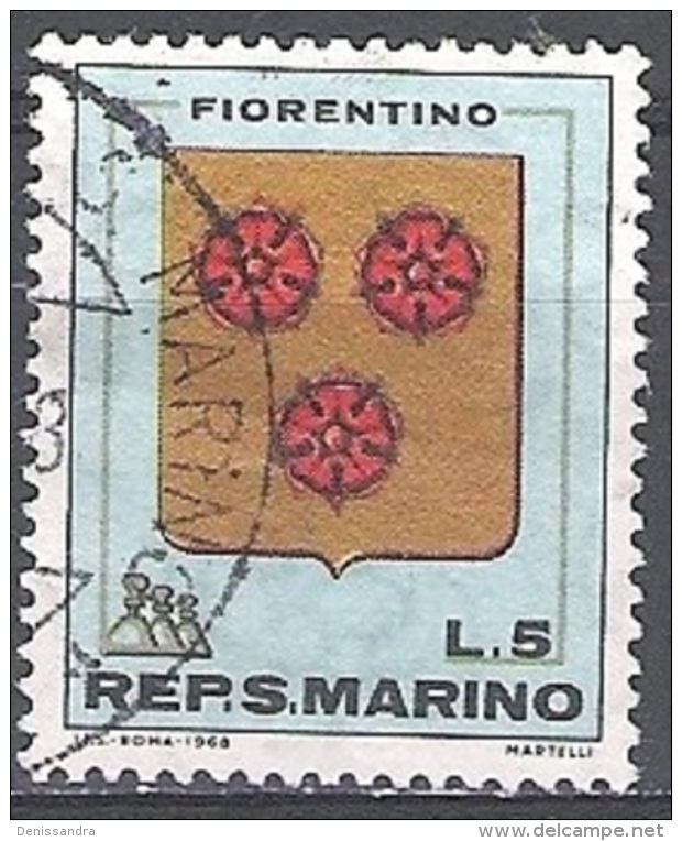 San Marino 1968 Michel 905 O Cote (2006) 0.10 Euro Armoirie Fiorentino Cachet Rond - Oblitérés