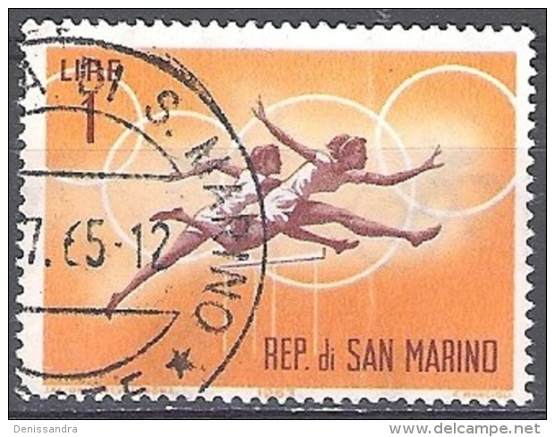 San Marino 1963 Michel 782 O Cote (2006) 0.10 Euro Jeux Olympiques Tokyo 1964 Course De Haies Cachet Rond - Oblitérés