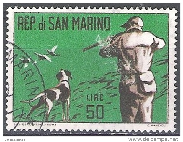 San Marino 1962 Michel 745 O Cote (2006) 0.10 Euro Chasseur Et Chien Cachet Rond - Oblitérés