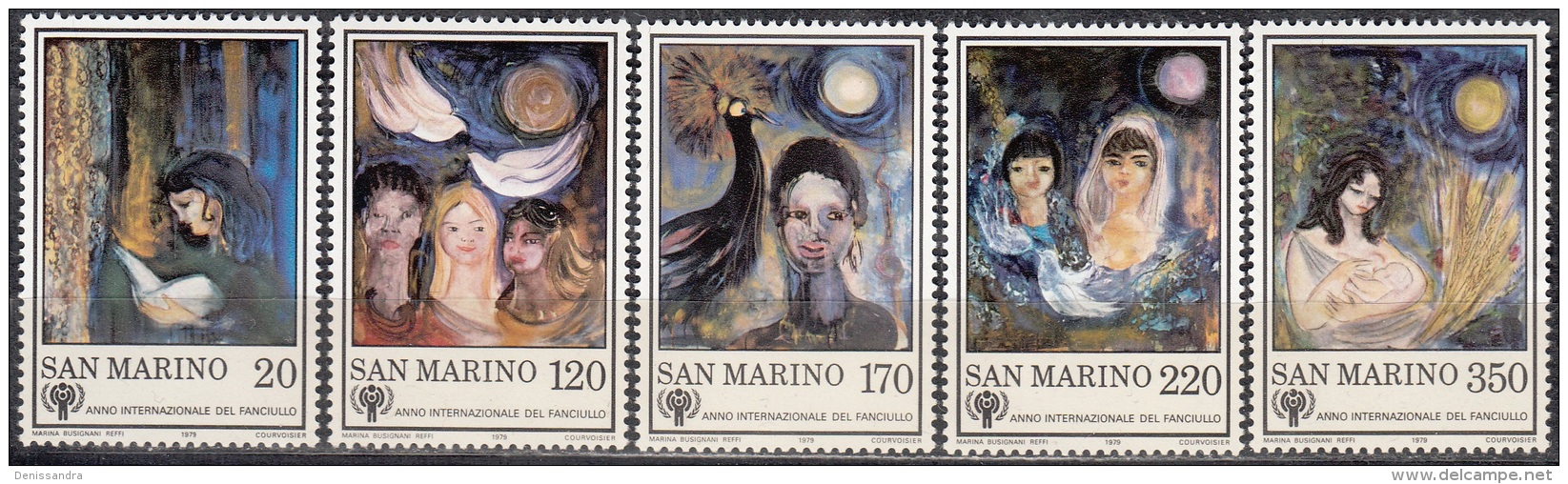 San Marino 1979 Michel 1182 - 1186 Neuf ** Cote (2006) 1.10 Euro Année De L'enfant Tableaux De Marina Busignani - Nuovi