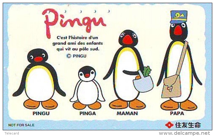Télécarte Japon * BD Comics * Oiseau (28) MANCHOT * LAPIN * PINGU * PENGUIN BRID JAPAN CARTOON - Pinguïns & Vetganzen