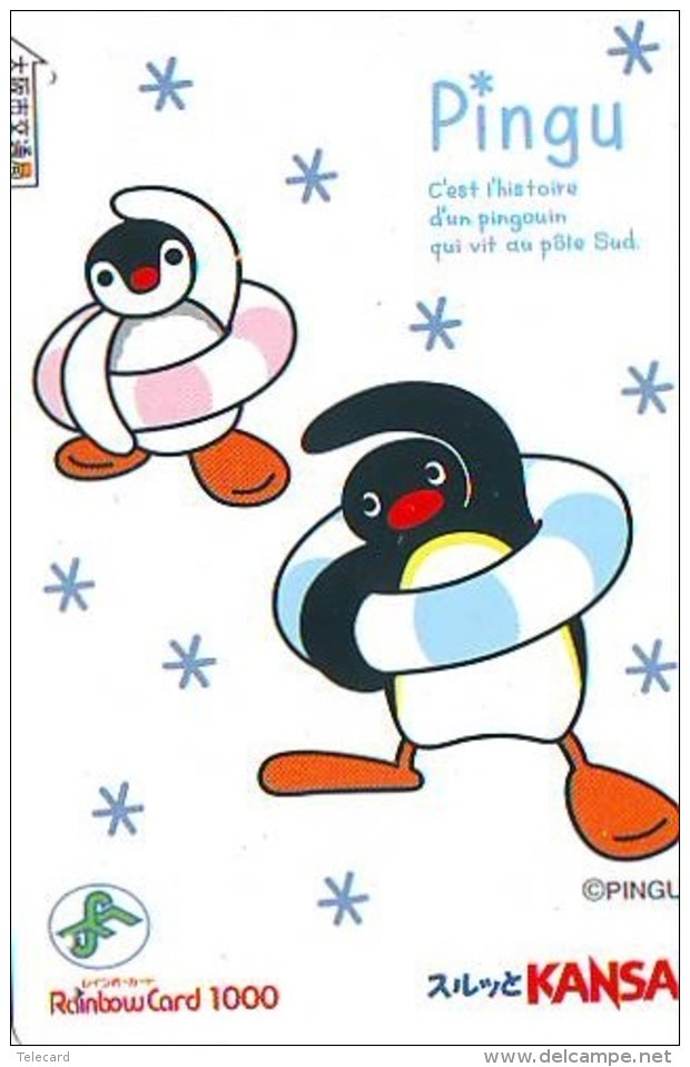 Télécarte Japon * BD Comics * Oiseau (30) MANCHOT * LAPIN * PINGU * PENGUIN BRID JAPAN CARTOON - Pingouins & Manchots