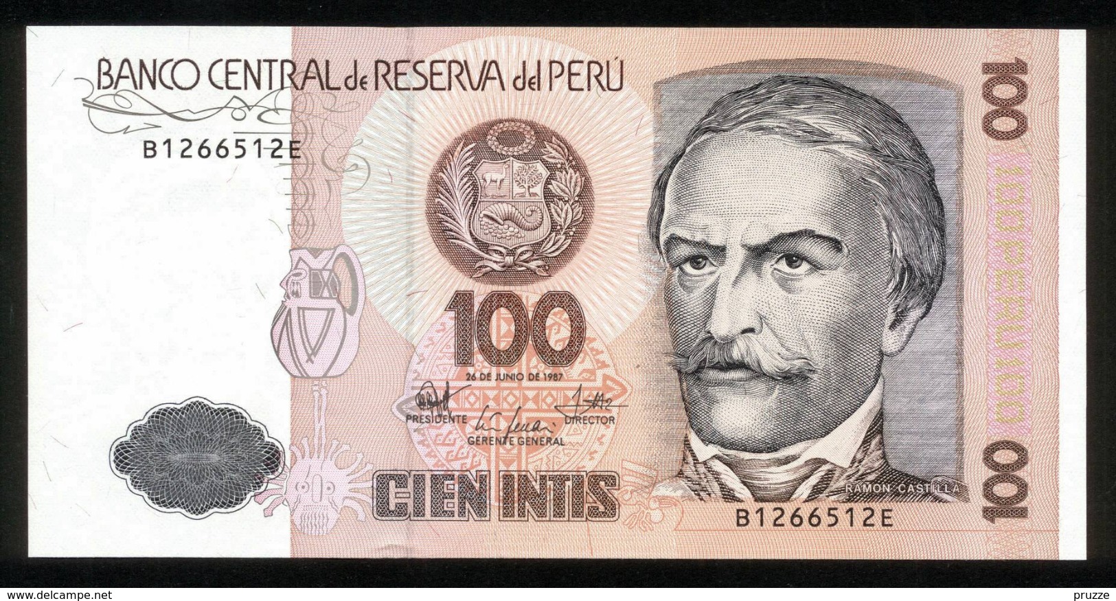 Peru 1987, 100 Intis - UNC - B1266512E - Pérou