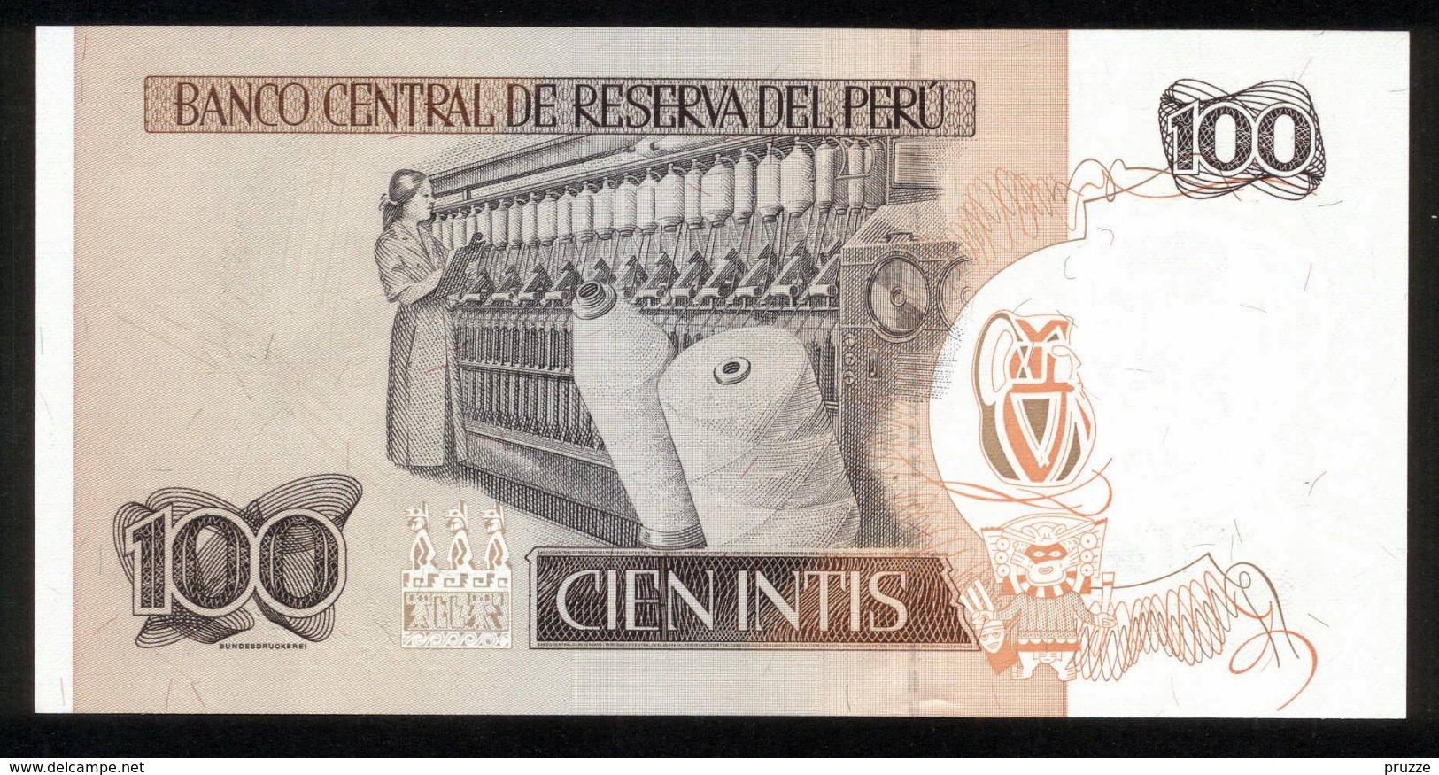 Peru 1987, 100 Intis - UNC - B1266512E - Pérou