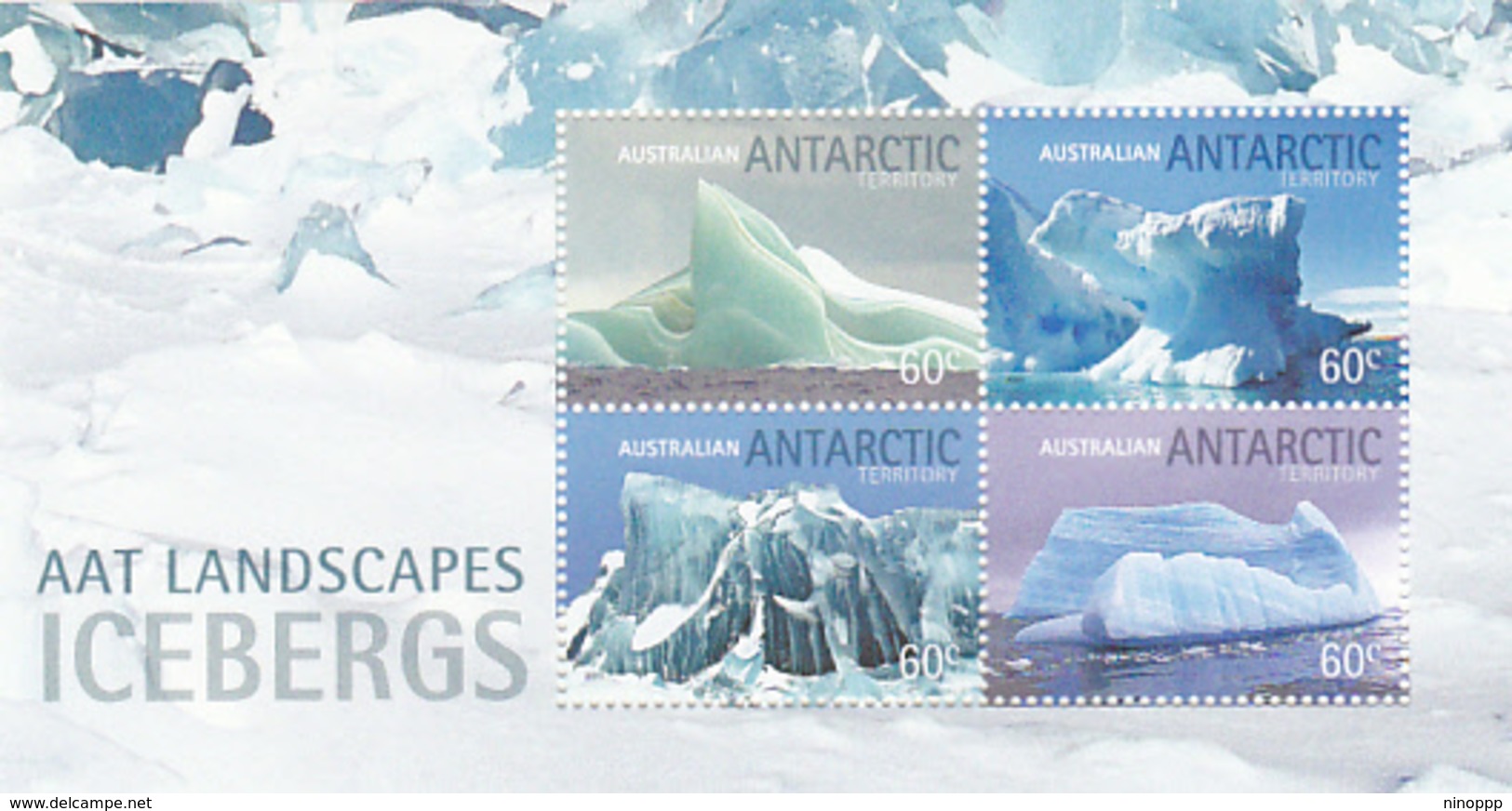 Australian Antarctic Territory  ASC 189MS 2011 Landscapes Icebergs Souvenir Sheet MNH - Unused Stamps