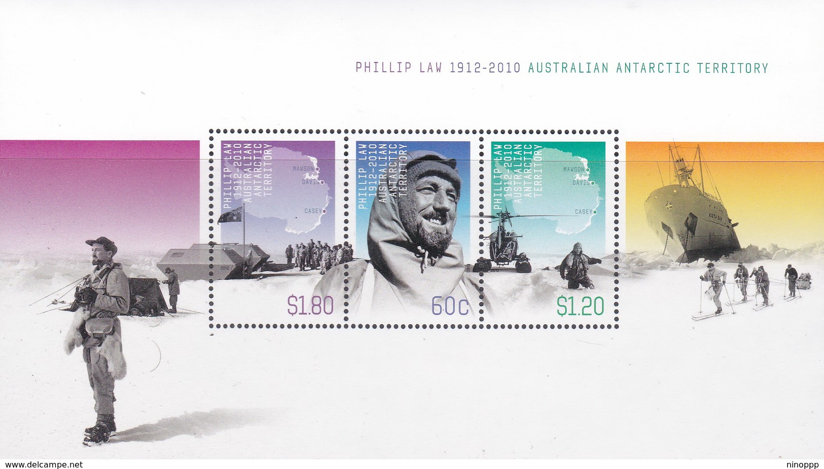 Australian Antarctic Territory  ASC 198MS 2012 Phillip Law Miniature Sheet Mint Never Hinged - Unused Stamps