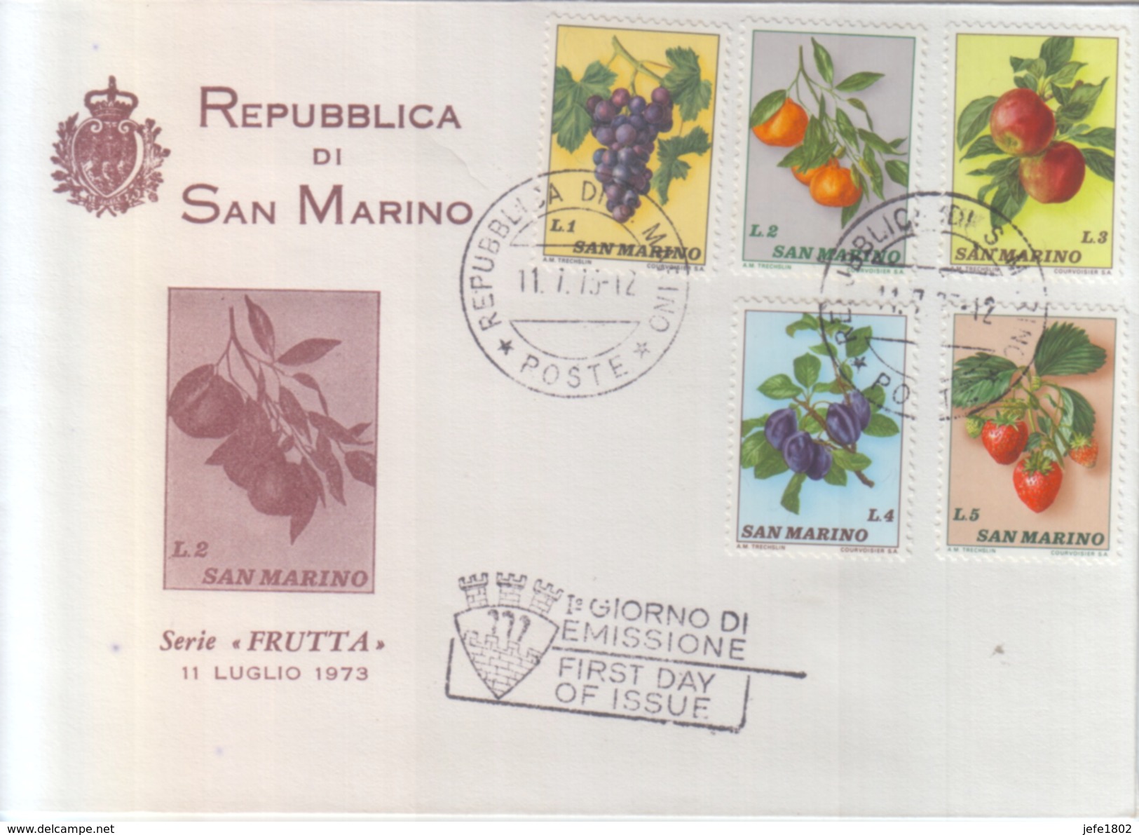 Serie FIORI - UCCELLI - FRUTTA - FDC