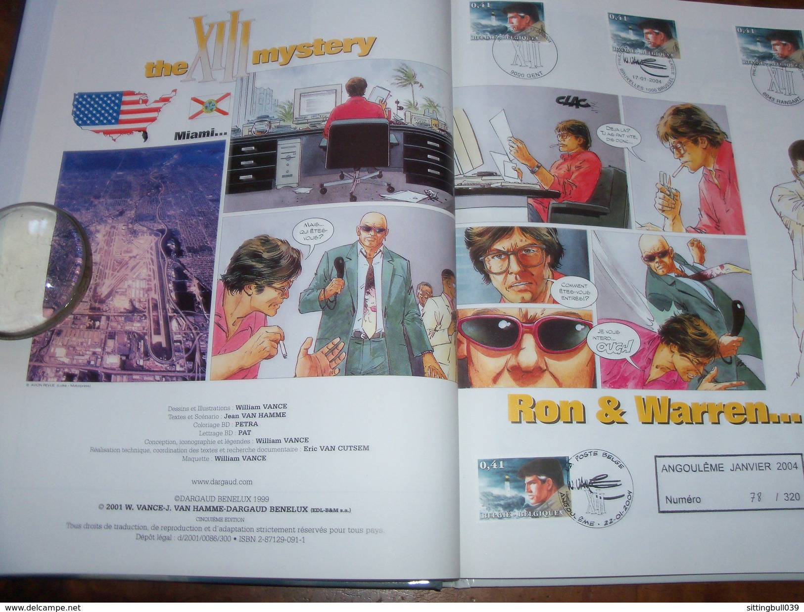 VANCE. The XIII Mystery. L'Enquête. TL Nté Et Signé + 3 TP Et Tampons La Poste Belge + 1 D'Angoulême BD 2004. Dargaud B. - XIII