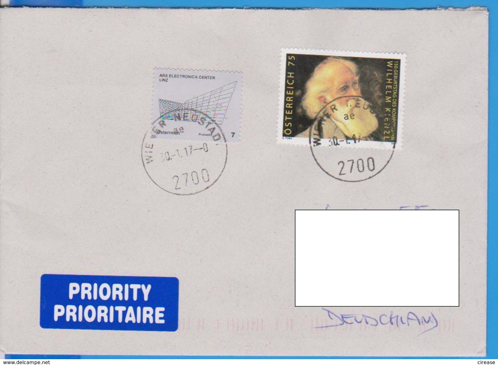 REGISTERED LETTER STAMPS MUSIC COMPOSER WILHELM KIENZL AUSTRIA SENT GERMANY - Briefe U. Dokumente