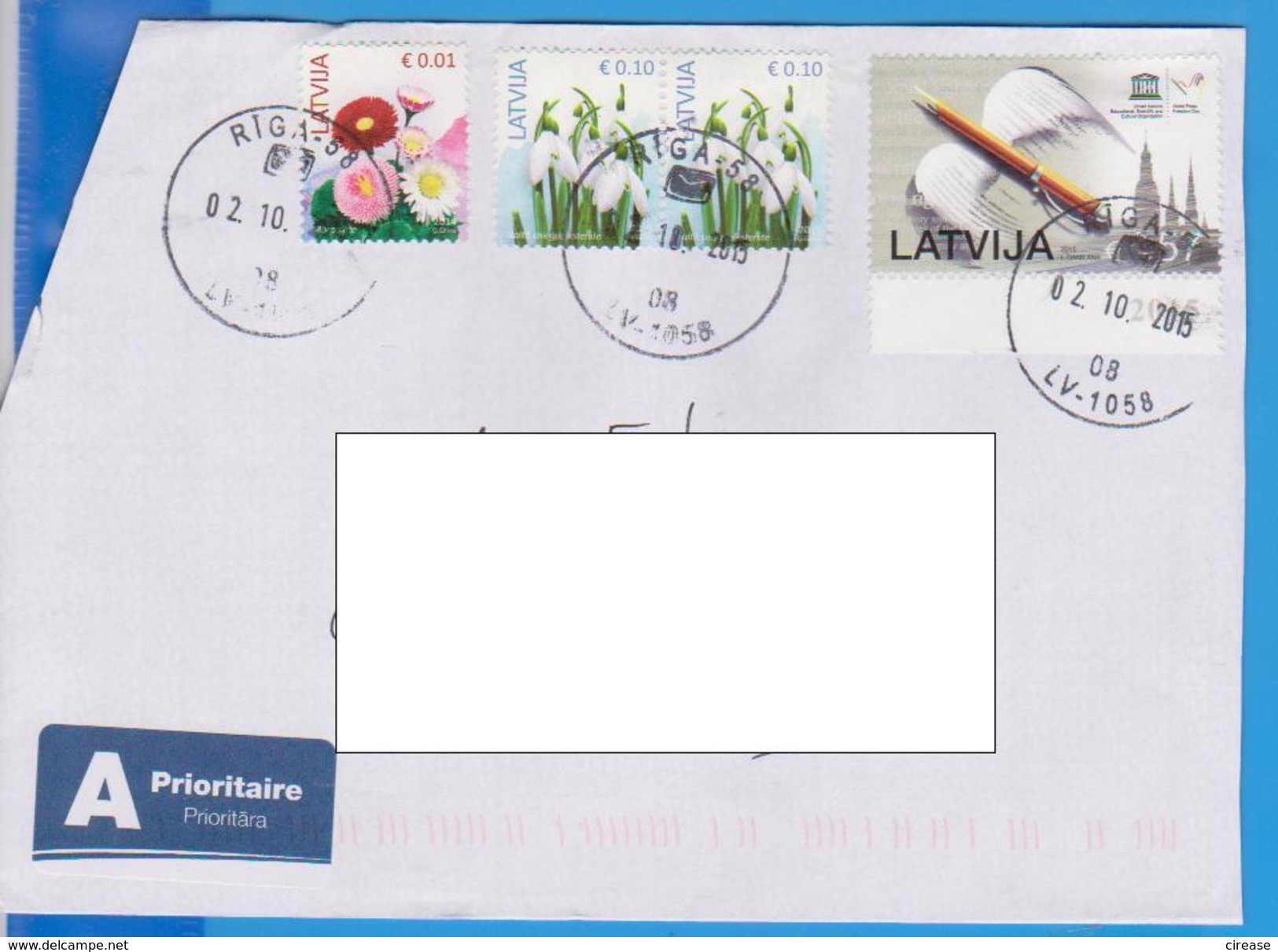 REGISTERED LETTER STAMPS FLOWERS LATVIA SENT ROMANIA - Latvia