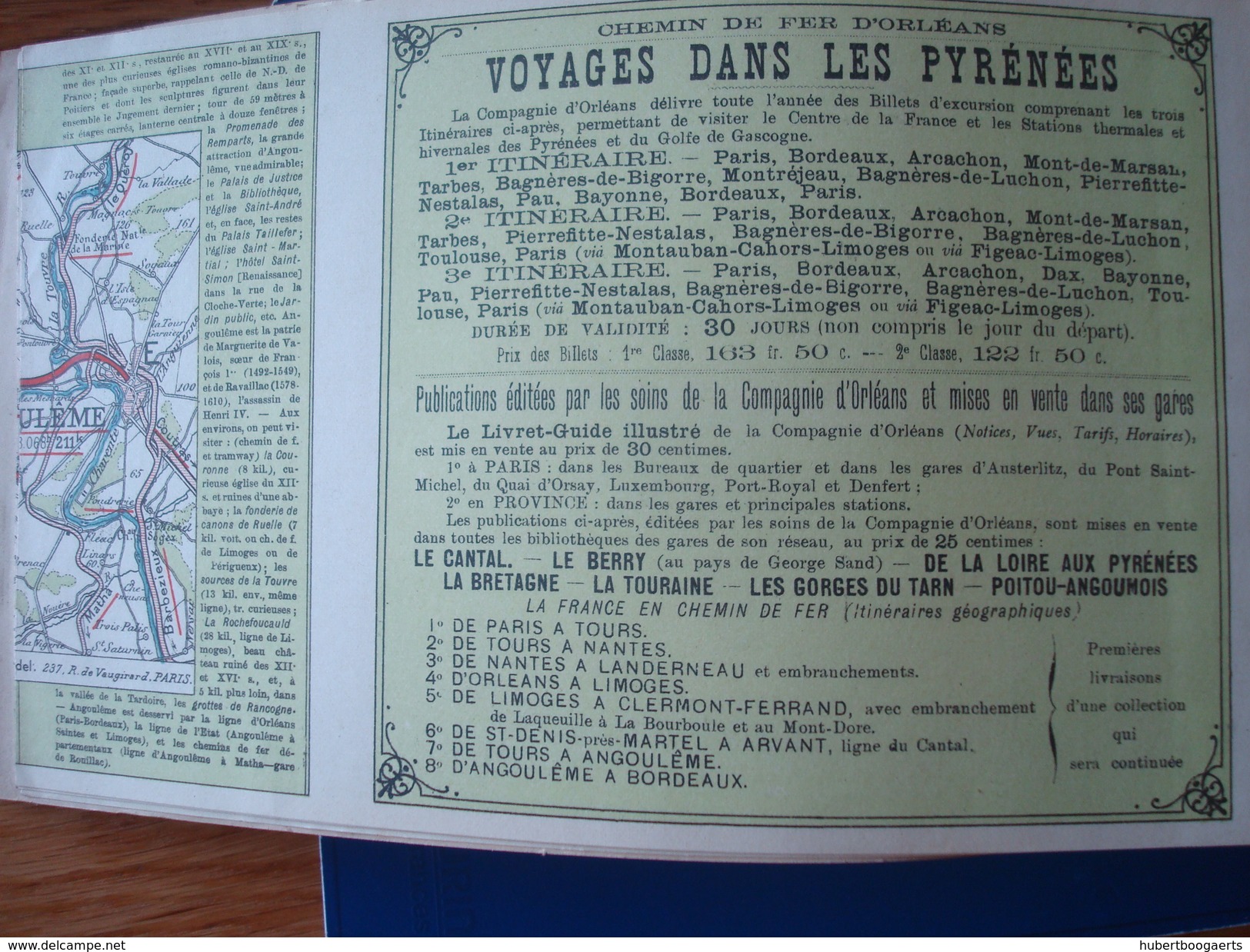 La France En Chemin De Fer : Itinéraire De TOURS à Angoulême En 1903 - Compagnie D'Orléans No 2 De La Collection - Europa