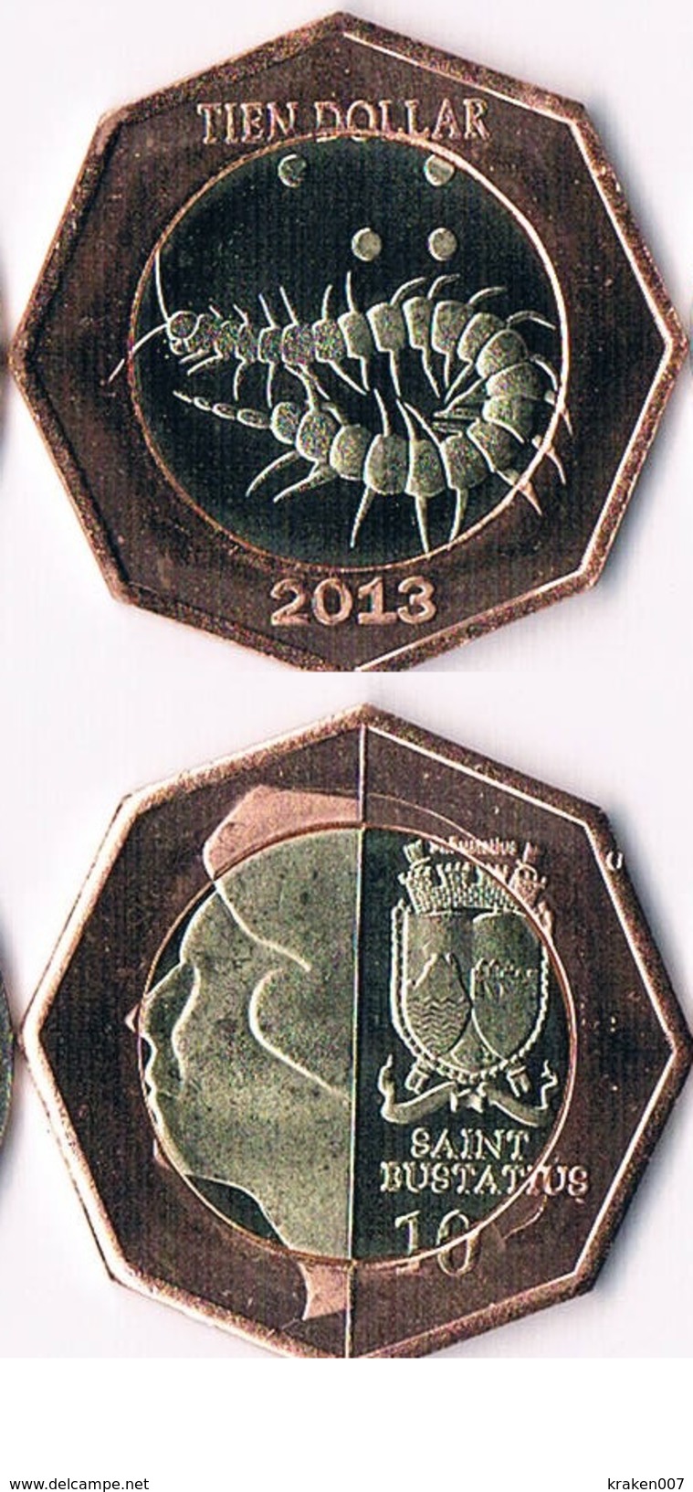 Saint Eustatius 10 Dollars( Bimetal)  2013 - Antille Olandesi