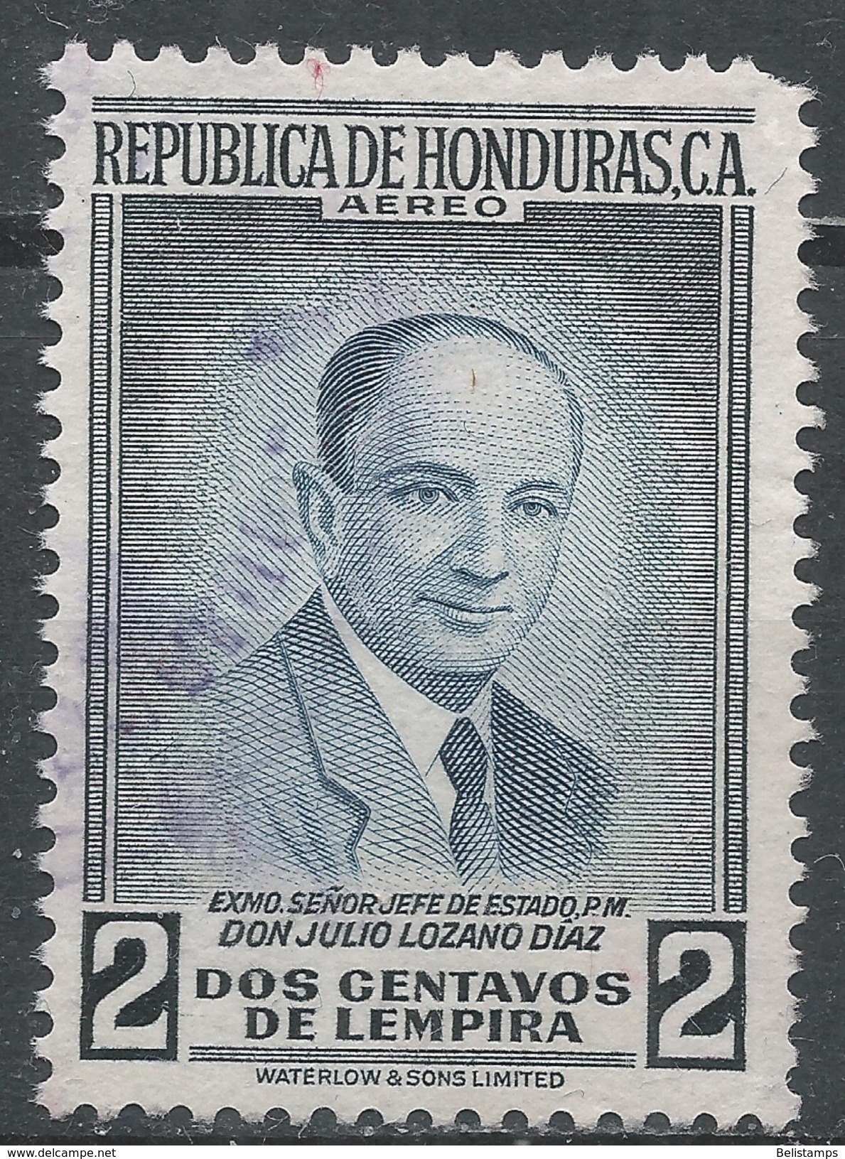 Honduras 1956. Scott #C251 (U) President Julio Lozano Diaz - Honduras